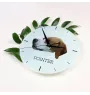 English Pointer, Englischer Pointer - geometrische Wanduhr mit Bild und Aufschrift der Marke Art-Dog