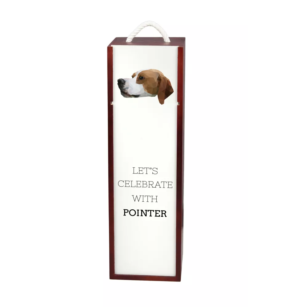 English Pointer - geometric box with a picture and inscription for wine by Art-Dog