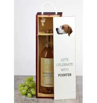 English Pointer, Englischer Pointer - geometrische Box mit einem Bild und Schriftzug für Wein der Marke Art-Dog