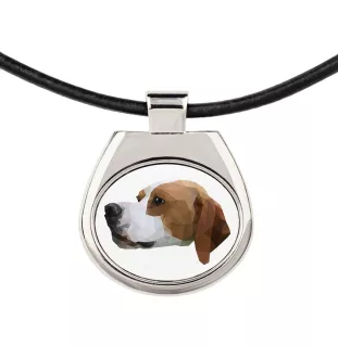 English Pointer, Englischer Pointer - Halskette mit einem Foto und einem geometrischen Schriftzug der Marke Art-Dog