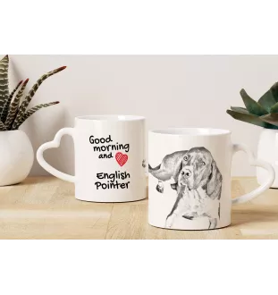 English Pointer, Englischer Pointer I - Tasse mit Hund, entzückende Tasse mit herzförmigem Henkel, universelles Geschenk der Marke Art-Dog