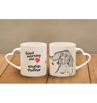 English Pointer, Englischer Pointer I - Tasse mit Hund, entzückende Tasse mit herzförmigem Henkel, universelles Geschenk der Marke Art-Dog