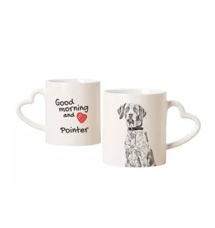 English Pointer - cup with a dog, adorable cup with a heart-shaped handle, universal gift from the Art-Dog brand