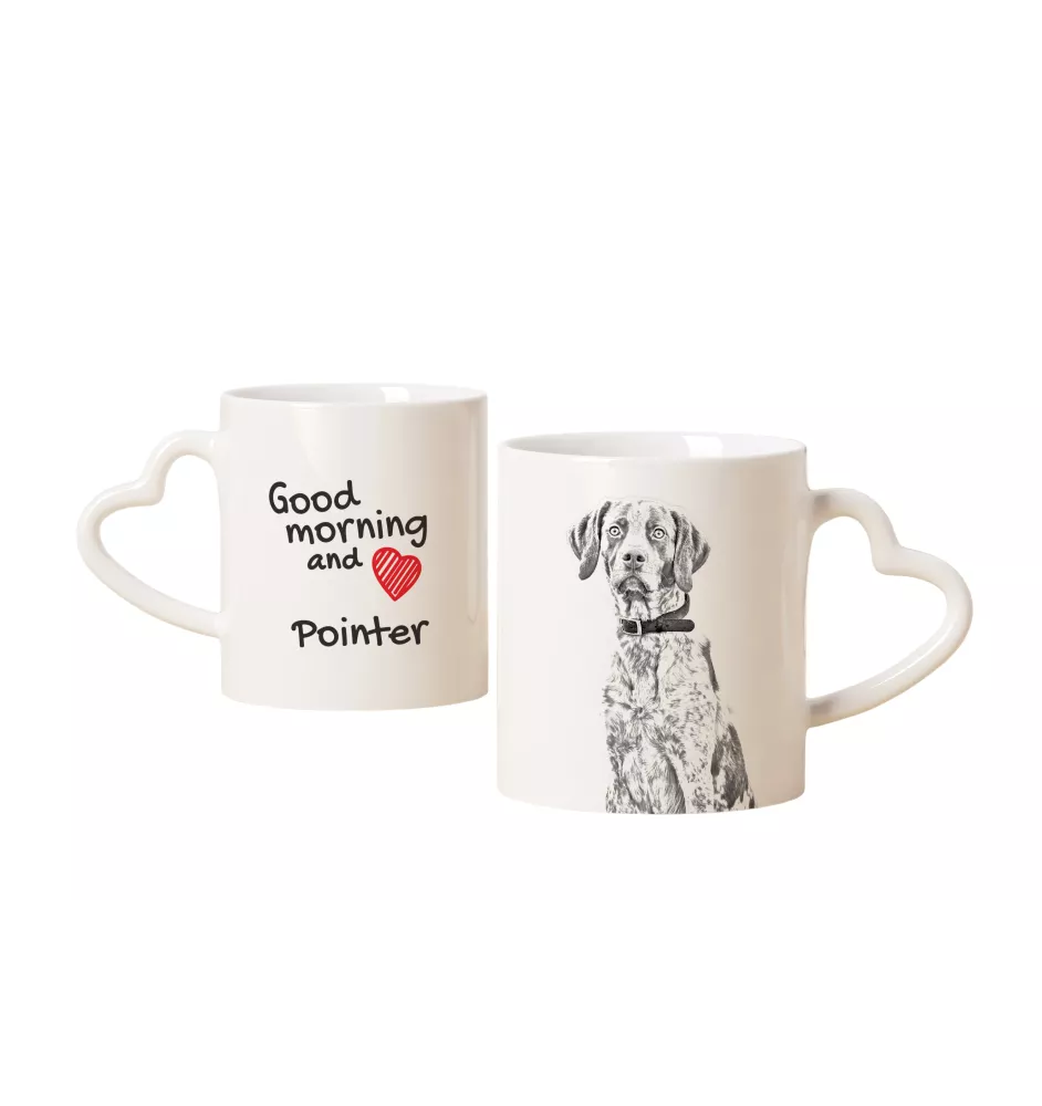 English Pointer, Englischer Pointer - Tasse mit Hund, entzückende Tasse mit herzförmigem Henkel, universelles Geschenk der Marke Art-Dog
