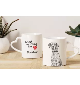 English Pointer, Englischer Pointer - Tasse mit Hund, entzückende Tasse mit herzförmigem Henkel, universelles Geschenk der Marke Art-Dog