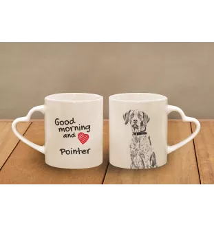 English Pointer - cup with a dog, adorable cup with a heart-shaped handle, universal gift from the Art-Dog brand
