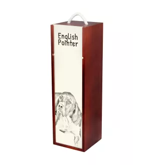 English Pointer I - wine box with a dog, alcohol box with graphics, personalized gift box from the Art-Dog brand