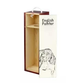 English Pointer I - wine box with a dog, alcohol box with graphics, personalized gift box from the Art-Dog brand