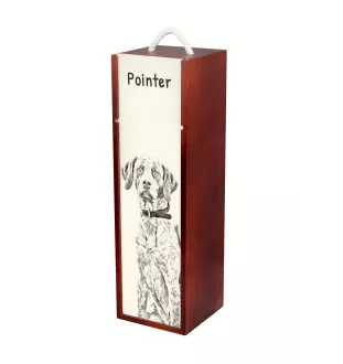 English Pointer II - wine box with a dog, alcohol box with graphics, personalized gift box from the Art-Dog brand