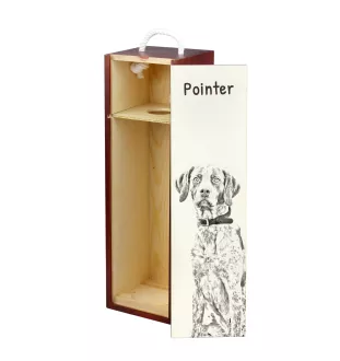 English Pointer II - wine box with a dog, alcohol box with graphics, personalized gift box from the Art-Dog brand