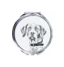 English Pointer, Englischer Pointer II - Taschenspiegel mit Hund, personalisierter Taschenspiegel, kompakter Spiegel mit Art-Dog-Logo