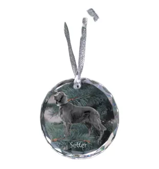 English Setter, Englischer Setter I - Kristallkugel mit Foto, Hundebild im Kristall, personalisierter Christbaumschmuck von Art-Dog.