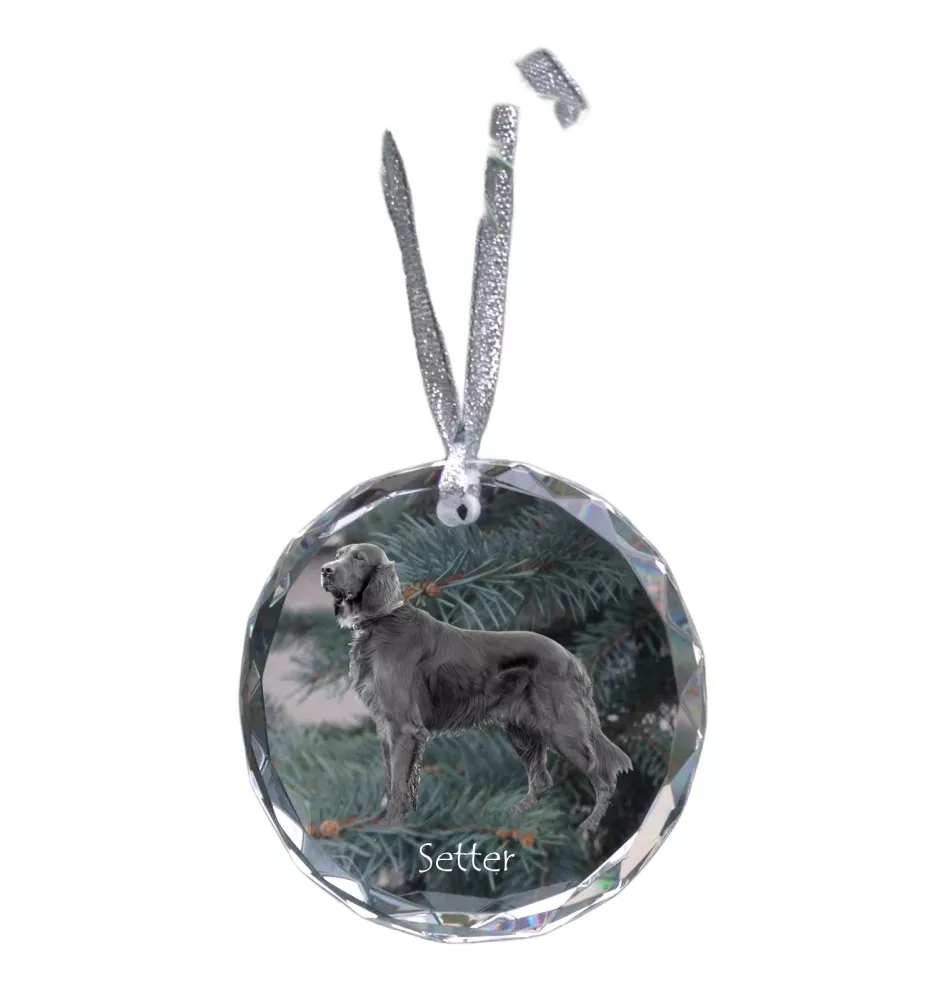 English Setter, Englischer Setter I - Kristallkugel mit Foto, Hundebild im Kristall, personalisierter Christbaumschmuck von Art-Dog.