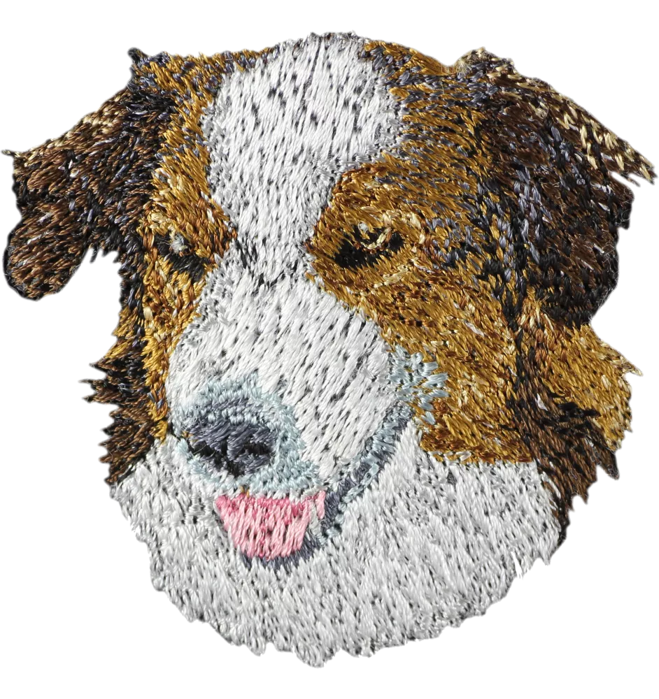 Englischer Schäferhund - Hund geformtes Aufnäher, besticktes Patch, einzigartiges Dekor für den Rucksack der Marke Art-Dog