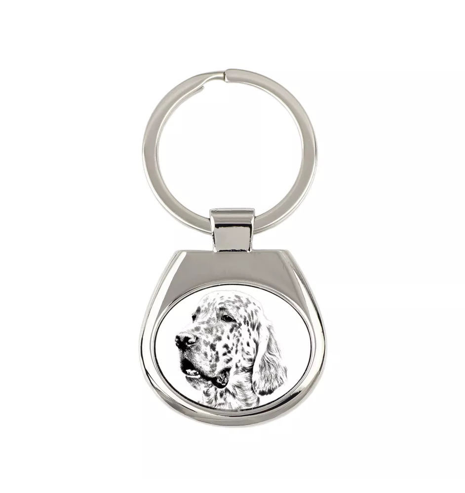 English setter, Lawerack, Laverack - keychain with a dog, keychain with a print, personalized pendant from the Art-Dog brand