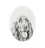 English setter, Lawerack, Laverack I - commemorative plaque with a photo of a dog, tombstone with a print, personalized oval plaque from the Art-Dog brand