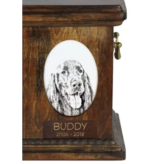English Setter, Englischer Setter I - Gedenktafel mit einem Foto eines Hundes, Grabplatte mit Druck, personalisierte ovale Platte der Marke Art-Dog