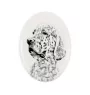 English Setter, Englischer Setter - Gedenktafel mit einem Foto eines Hundes, Grabplatte mit Druck, personalisierte ovale Platte der Marke Art-Dog