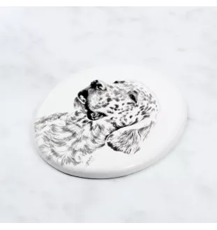 Setter anglais, Setter laverack - une plaque commémorative avec une photo de chien, une plaque funéraire avec une impression, une plaque ovale personnalisée de la marque Art-Dog