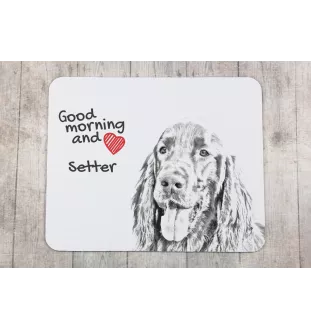 English setter, Lawerack, Laverack I - mouse pad with print, personalized dog-themed mouse pad, unique gadget for an office worker by Art-Dog brand