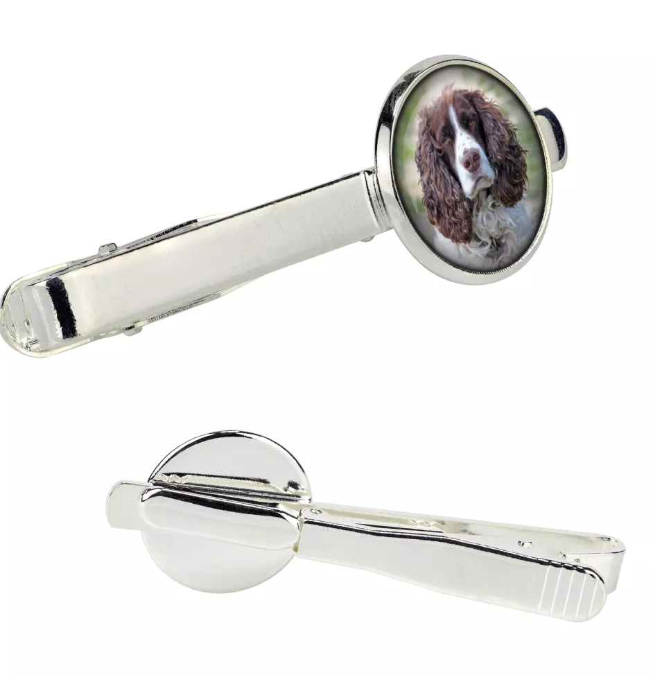 English Springer Spaniel - Krawattennadel in der Box, stilvolle Krawatte, personalisierter Schmuck der Marke Art-Dog