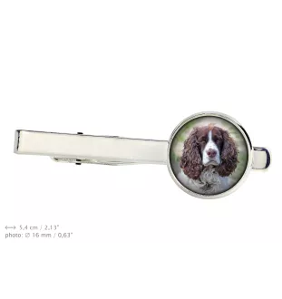 English Springer Spaniel, Springer anglais - pince à cravate dans une boîte, cravate élégante, bijoux personnalisés de la marque Art-Dog