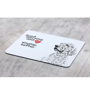English Setter, Englischer Setter - Mauspad mit Druck, personalisiertes Mauspad mit Hund, einzigartiges Gadget für Büroangestellte von Art-Dog.