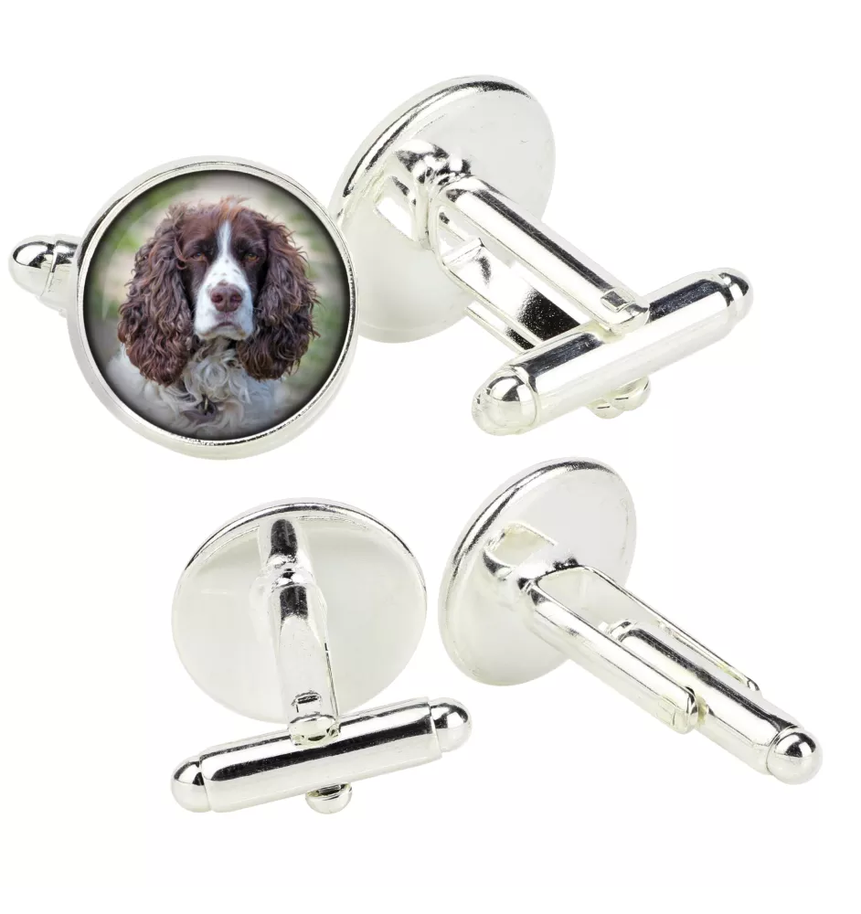 English Springer Spaniel - Manschettenknöpfe in einer Schachtel, handgefertigter Schmuck, Produkt der Marke Art-Dog