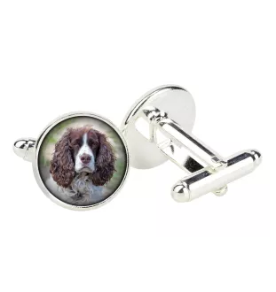 Springer spaniel angielski spinka do mankietów w pudełku ze zdjęciem Art-Dog