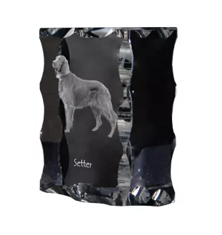 English setter, Lawerack, Laverack I - crystal with a picture of a dog, glass statuette with a picture, unique frame with a picture from Art-Dog brand