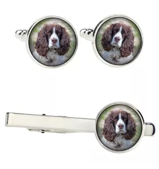 English Springer Spaniel, Springer anglais - Boutons de manchette et cravate avec votre photo, accessoire de costume, bijoux pour hommes de la marque Art-Dog.