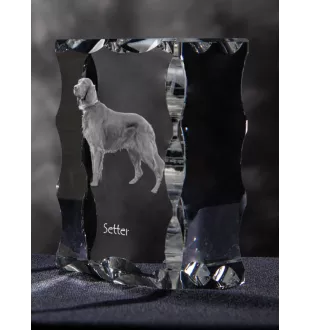 English setter, Lawerack, Laverack I - crystal with a picture of a dog, glass statuette with a picture, unique frame with a picture from Art-Dog brand