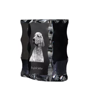 Setter anglais, Setter laverack - cristal avec photo de chien, statuette en verre avec photo, cadre exceptionnel avec photo de la marque Art-Dog