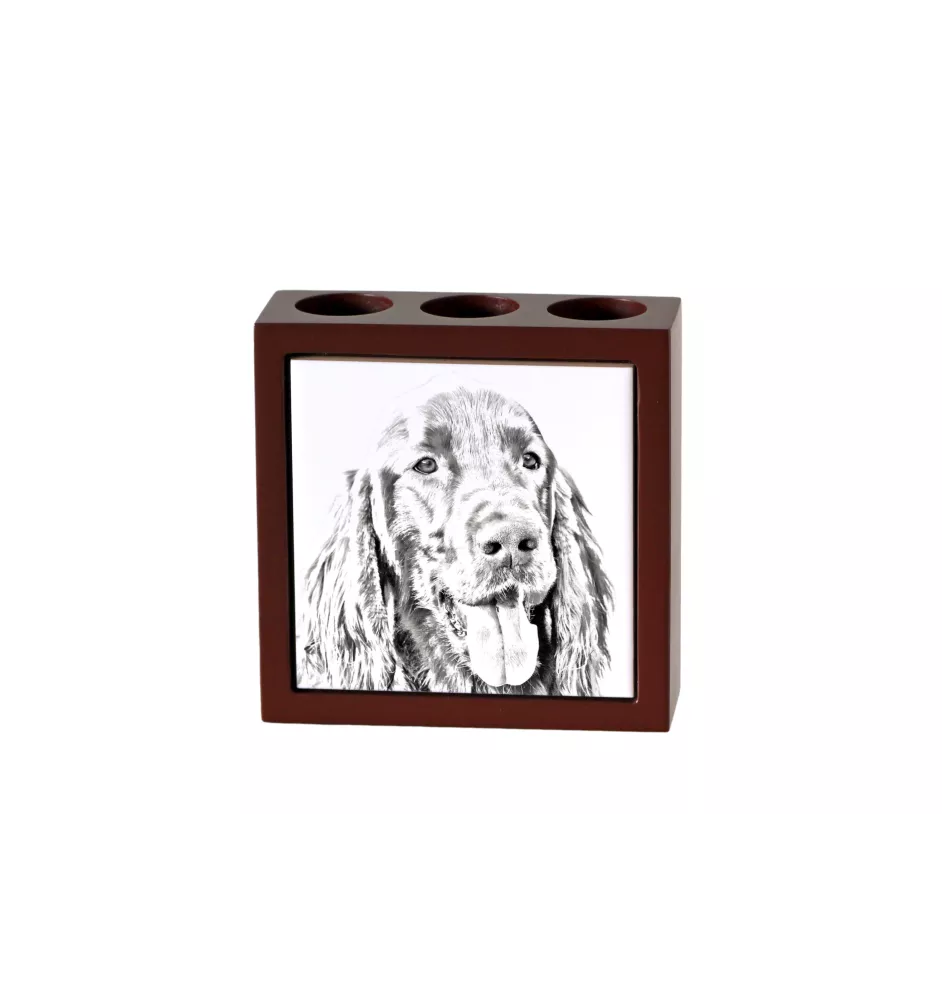 English Setter, Englischer Setter I - Stifthalter mit Hund, Schreibtischorganizer mit Aufdruck, personalisierte Schreibtischdekoration der Marke Art-Dog