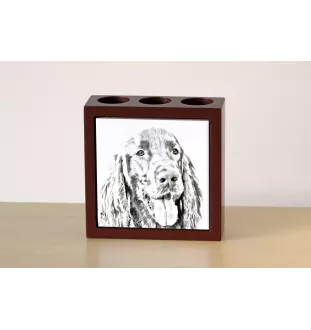 English Setter, Englischer Setter I - Stifthalter mit Hund, Schreibtischorganizer mit Aufdruck, personalisierte Schreibtischdekoration der Marke Art-Dog