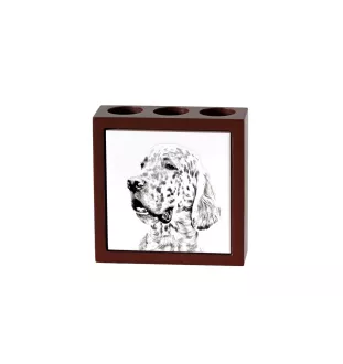 English Setter, Englischer Setter - Stifthalter mit Hund, Schreibtischorganizer mit Aufdruck, personalisierte Schreibtischdekoration der Marke Art-Dog