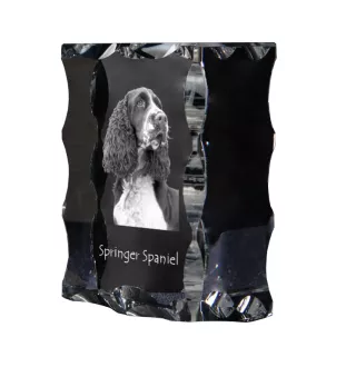 English Springer Spaniel - crystal with a picture of a dog, glass statuette with a picture, unique frame with a picture from Art-Dog brand