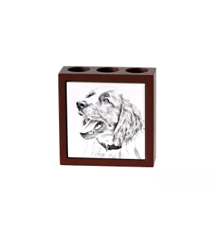 English Springer Spaniel - Stifthalter mit Hund, Schreibtischorganizer mit Aufdruck, personalisierte Schreibtischdekoration der Marke Art-Dog