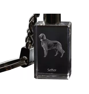 English Setter, Englischer Setter I - Schlüsselanhänger aus Kristall mit Hundefoto, beleuchteter Schlüsselanhänger, einzigartiges Geschenk der Marke Art-Dog