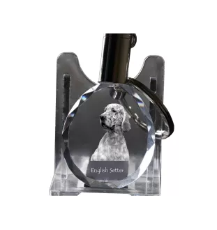 Setter anglais, Setter laverack - pendentif avec une photo de chien, porte-clés en cristal dans une boîte cadeau, un cadeau unique par Art-Dog