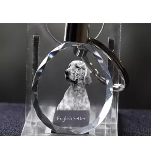 English setter, Lawerack, Laverack - pendant with a photo of a dog, crystal key ring in a gift box, a unique gift by Art-Dog