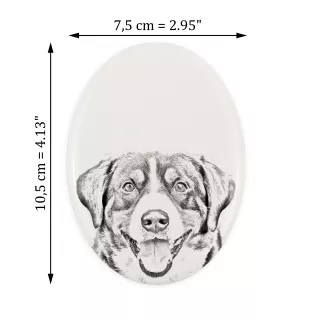Bouvier de l'Entlebuch - une plaque commémorative avec une photo de chien, une plaque funéraire avec une impression, une plaque ovale personnalisée de la marque Art-Dog