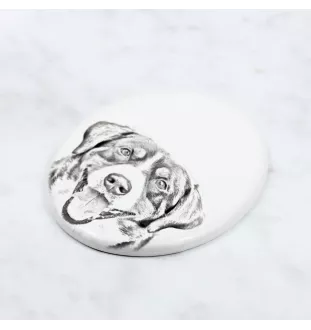 Entlebucher Sennenhund - Gedenktafel mit einem Foto eines Hundes, Grabplatte mit Druck, personalisierte ovale Platte der Marke Art-Dog