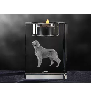 Seter angielski świecznik kryształowy z psem Art-Dog