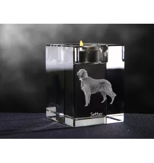 Seter angielski świecznik kryształowy z psem Art-Dog