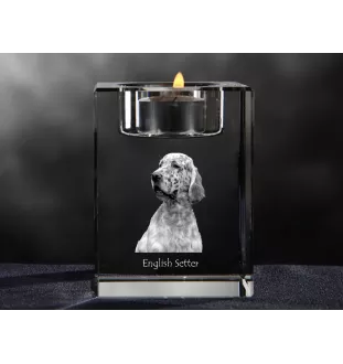 Seter angielski świecznik kryształowy z psem Art-Dog