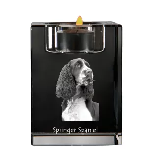 Springer spaniel angielski świecznik kryształowy z psem Art-Dog