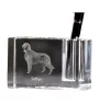 English setter, Lawerack, Laverack I - Pen stand, crystal organiser with dog photo, unique desk decoration by Art-Dog brand
