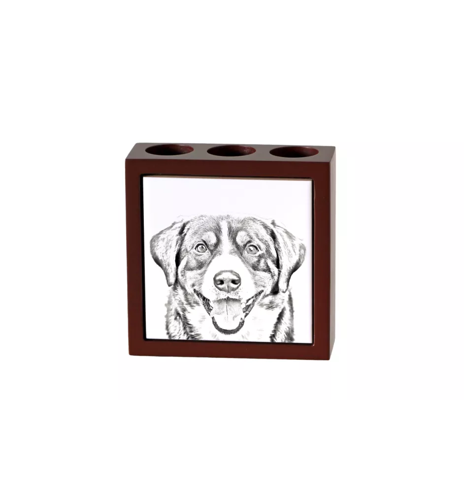 Entlebucher Sennenhund - Stifthalter mit Hund, Schreibtischorganizer mit Aufdruck, personalisierte Schreibtischdekoration der Marke Art-Dog