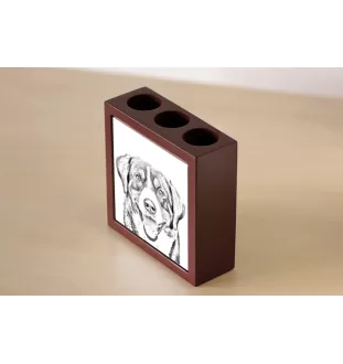 Entlebucher Mountain Dog, Entelbuch Cattle Dog - pen holder with a dog, desk organizer with a print, personalized desk decoration from the Art-Dog brand.